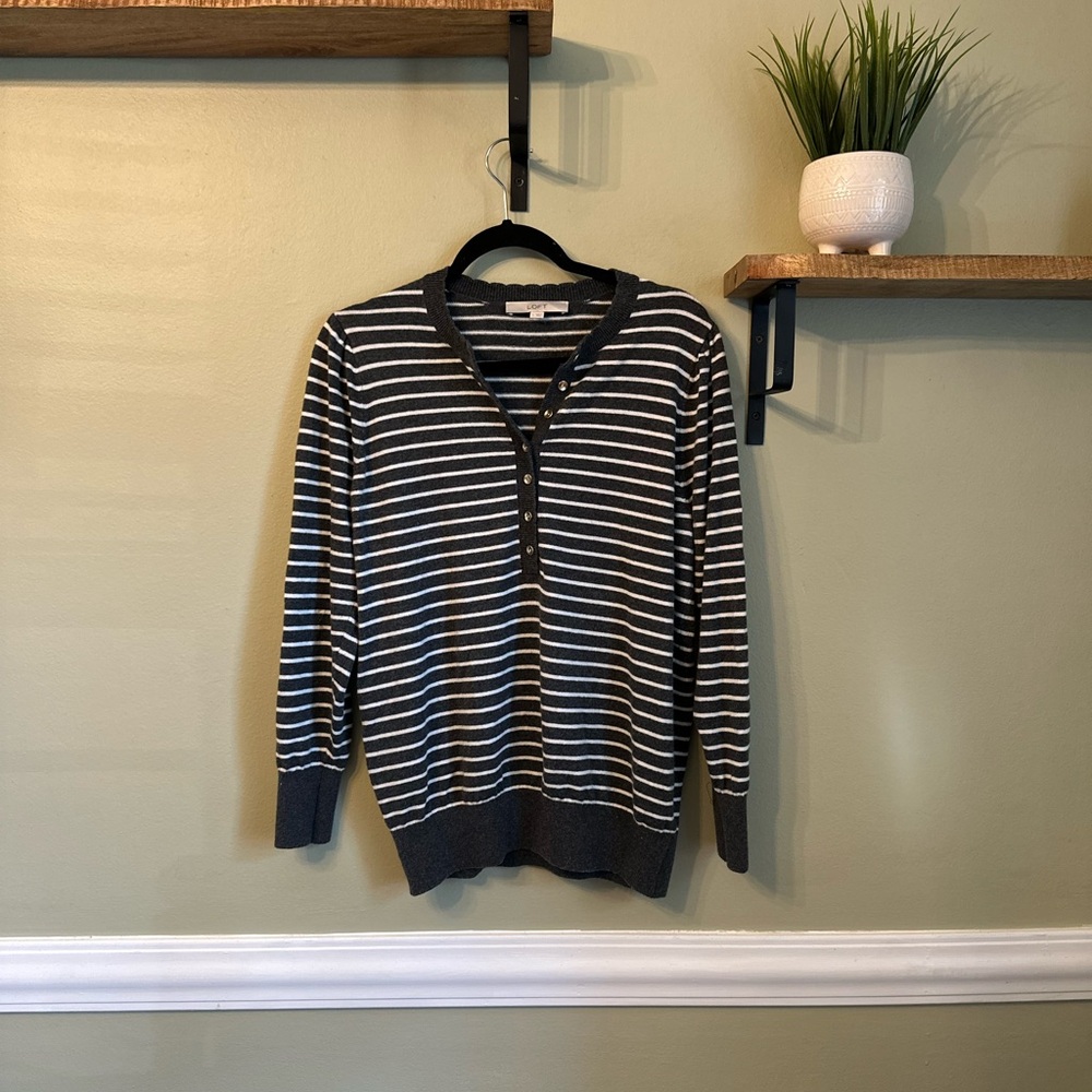 Striped Gray and White Sweater